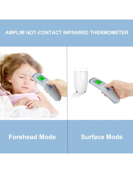Paquete de 3 Termómetros Digitales Infrarrojos Amplim para Bebés y Adultos
