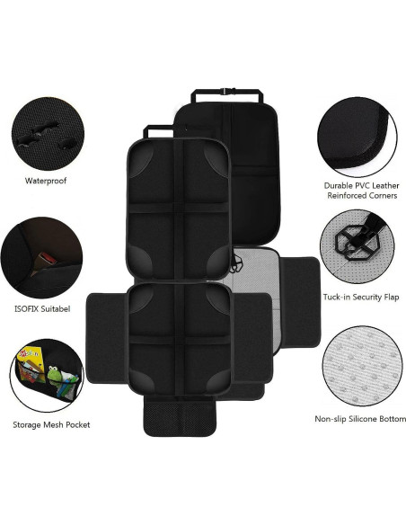Protector de Asiento de Coche para Niños RAIFUJOIE 2 Paquete Antideslizante