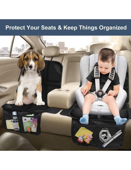 Protector de Asiento de Coche para Niños RAIFUJOIE 2 Paquete Antideslizante