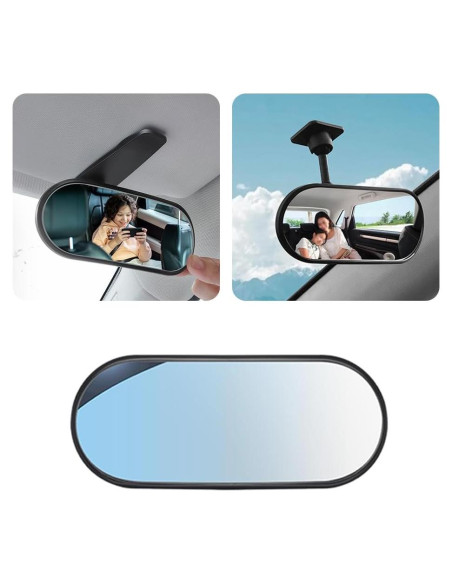 Espejo Retrovisor para Bebé YGDMD HD Ajustable 360 Negro