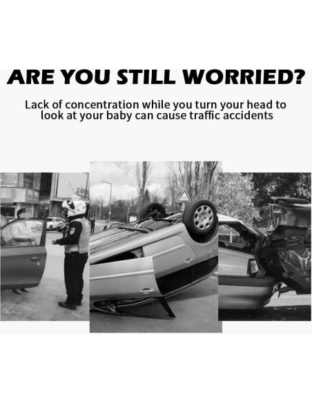 Espejo Retrovisor para Bebé YGDMD HD Ajustable 360 Negro