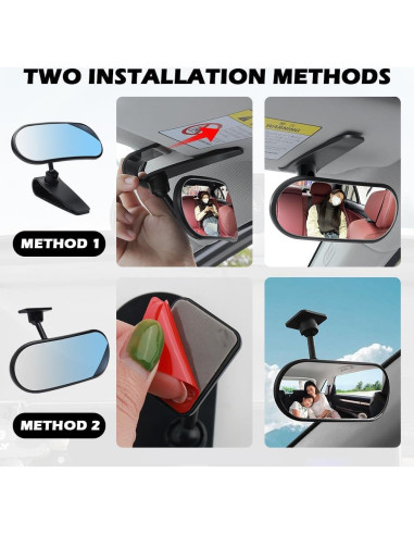 Espejo Retrovisor para Bebé YGDMD HD Ajustable 360 Negro