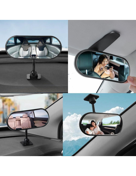 Espejo Retrovisor para Bebé YGDMD HD Ajustable 360 Negro