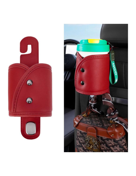 Gancho Soporte Taza Automóvil FALVFUN Rojo Ajuste Universal