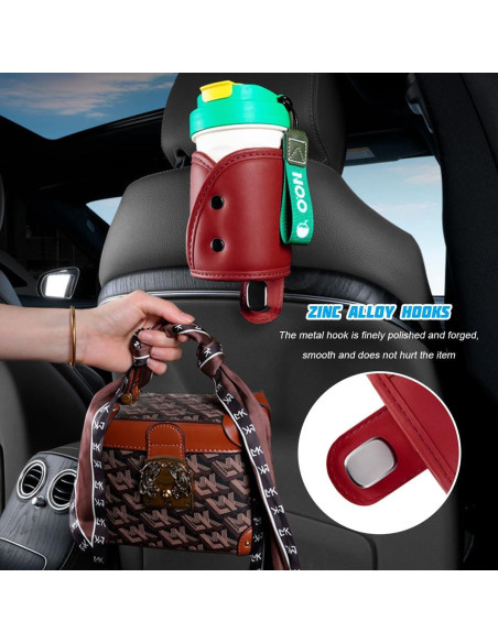 Gancho Soporte Taza Automóvil FALVFUN Rojo Ajuste Universal