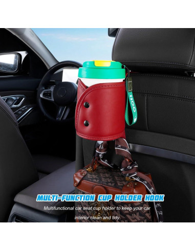 Gancho Soporte Taza Automóvil FALVFUN Rojo Ajuste Universal