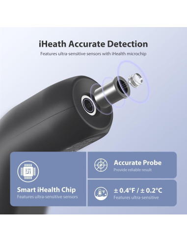 Termómetro Sin Contacto iHealth PT2L Negro - Medición Rápida 1s