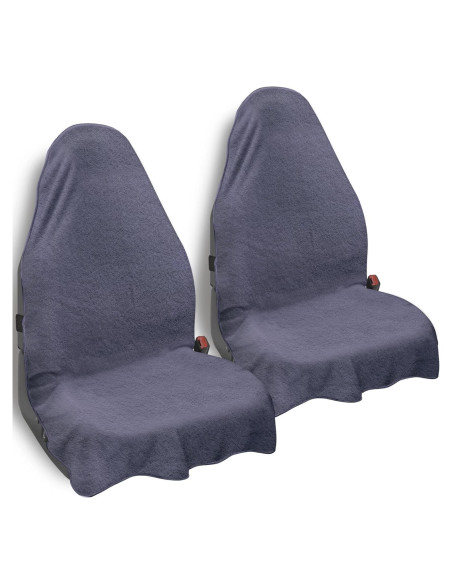 Cubierta de Asiento de Coche Corthena 2pcs Microfibra Gris