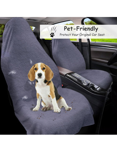 Cubierta de Asiento de Coche Corthena 2pcs Microfibra Gris