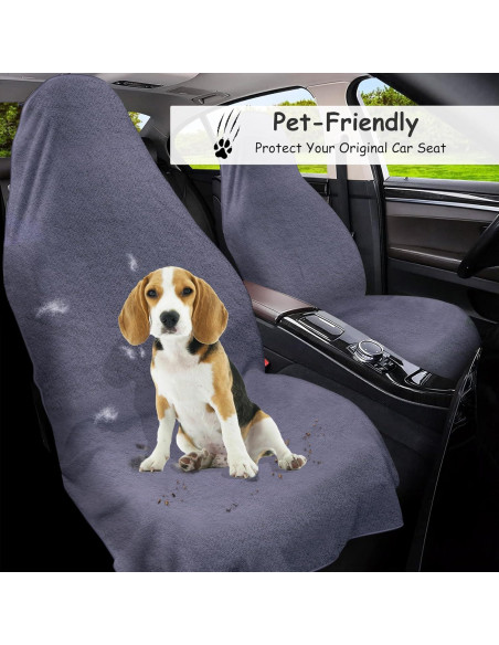 Cubierta de Asiento de Coche Corthena 2pcs Microfibra Gris