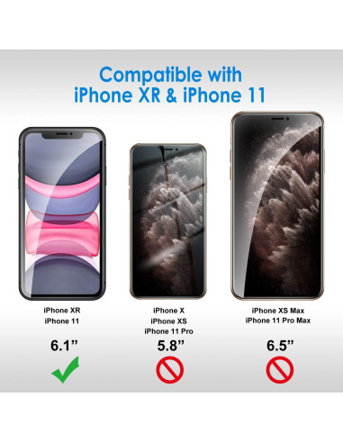 Protector de Pantalla Privado JETech para iPhone 11/XR 6.1"