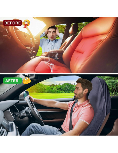 Cubierta de Asiento de Coche Corthena 2pcs Microfibra Gris