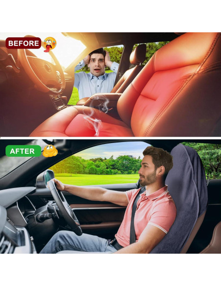 Cubierta de Asiento de Coche Corthena 2pcs Microfibra Gris