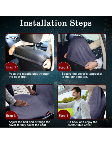 Cubierta de Asiento de Coche Corthena 2pcs Microfibra Gris