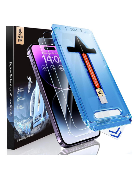 Protector de Pantalla Vidrio Templado MAGIC JOHN para iPhone 14 Pro Max 6.7" - Paquete de 2 Protector de Pantalla Vidrio Templado MAGIC JOHN para iPhone 14 Pro Max 6.7" - Paquete de 2