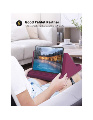 Soporte de Almohada para Tableta Lamicall PL01-PR Rojo 6 Ángulos