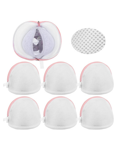 Juego de 6 bolsas de lavado de sujetadores CIATBYYJ - Malla Rosa