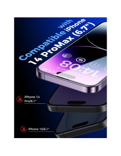 Protector de Pantalla Vidrio Templado MAGIC JOHN para iPhone 14 Pro Max 6.7" - Paquete de 2 2