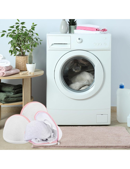 Juego de 6 bolsas de lavado de sujetadores CIATBYYJ - Malla Rosa