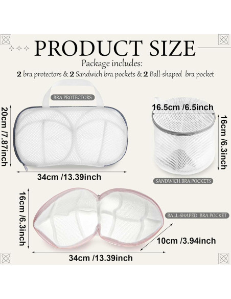 Bolsas de Lavado para Sujetadores SATINIOR 6 Piezas Malla
