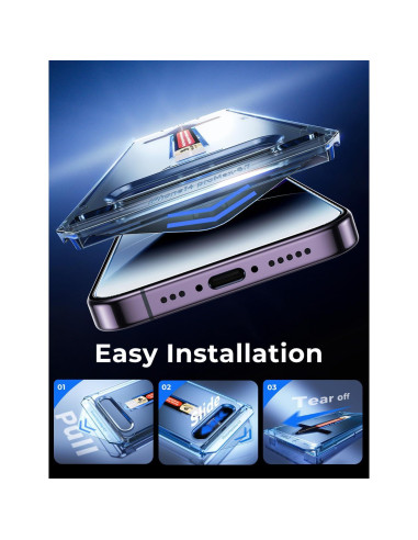 Protector de Pantalla Vidrio Templado MAGIC JOHN para iPhone 14 Pro Max 6.7" - Paquete de 2