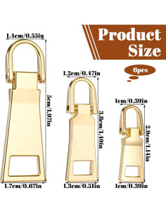 Kit de Reemplazo de Tiradores de Cremallera TIESOME 6 Piezas 2