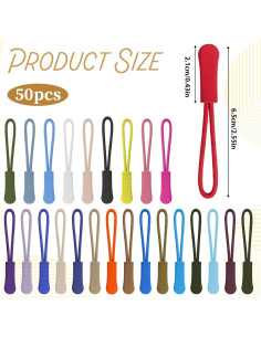 50 Tiradores de Cremallera Coloridos Xelsluthe 6.5cm Nylon 2