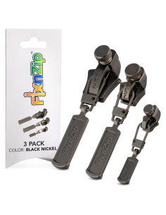 Kit de Reparación de Cremalleras FixnZip Niquel Negro 3 Pzs S,M,L