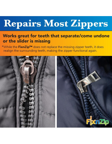 Kit de Reparación de Cremalleras FixnZip Niquel Negro 3 Pzs S,M,L