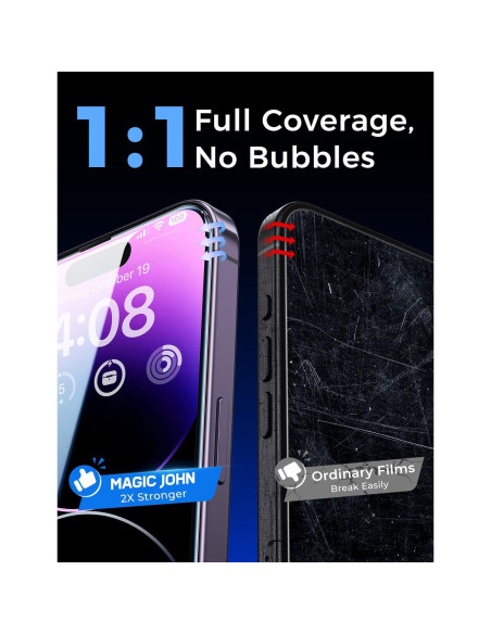 Protector de Pantalla Vidrio Templado MAGIC JOHN para iPhone 14 Pro Max 6.7" - Paquete de 2 Protector de Pantalla Vidrio Templado MAGIC JOHN para iPhone 14 Pro Max 6.7" - Paquete de 2