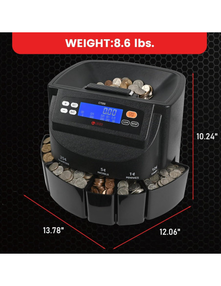 Contador y Clasificador de Monedas L LIKED LD-CT550-5C, 5 Tipos