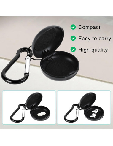 Set de 4 Estuches para Tapones de Oído Genérico Azul y Negro