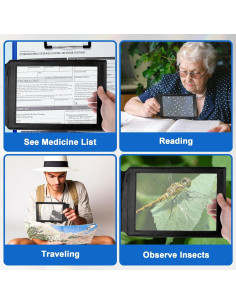 Lupa de Página Completa 5X HJZHII, 30.5x19.5cm, Ligera 2