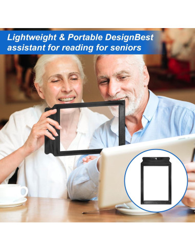 Lupa de Página Completa 5X HJZHII, 30.5x19.5cm, Ligera