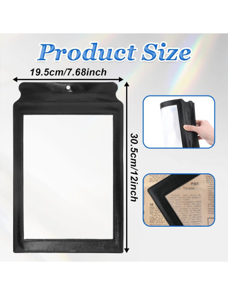 Lupa de Página Completa 5X HJZHII, 30.5x19.5cm, Ligera