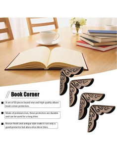 50 Protectores de Esquinas de Metal Hilitand Bronce para Álbumes 2