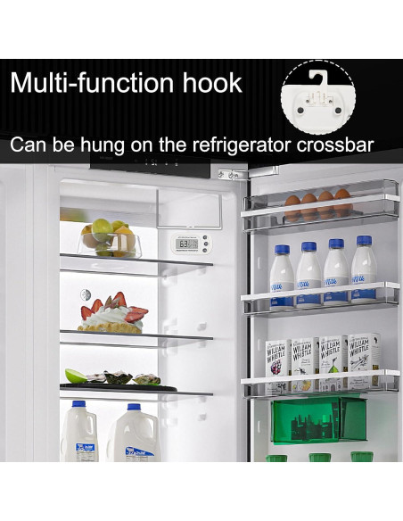 Termómetro Digital de Refrigerador DORHEA 2 Pcs Pantalla LCD