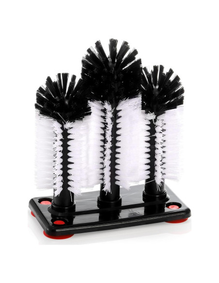 Cepillo Limpiador de Copas Yesland con Base de Succión 3 Cabezas