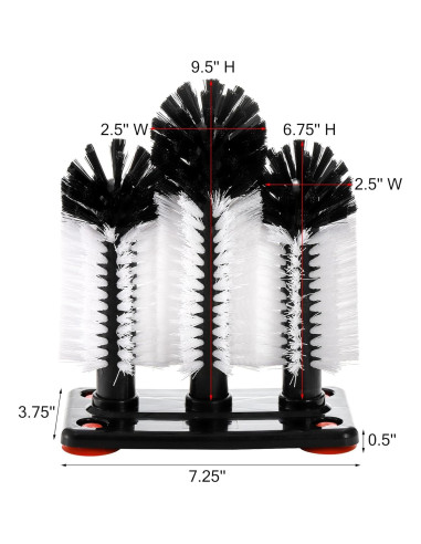 Cepillo Limpiador de Copas Yesland con Base de Succión 3 Cabezas