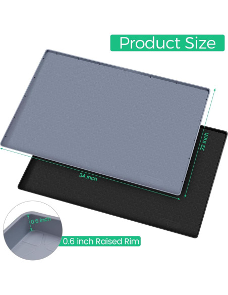 Tapete Impermeable de Silicona TRZZ 86.36x55.88 cm Gris