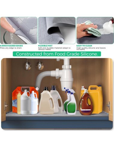 Tapete Impermeable de Silicona TRZZ 86.36x55.88 cm Gris