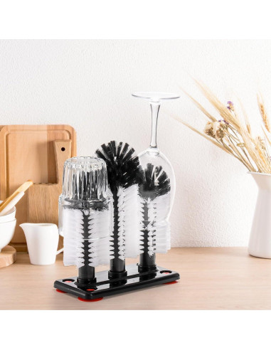 Cepillo Limpiador de Copas Yesland con Base de Succión 3 Cabezas