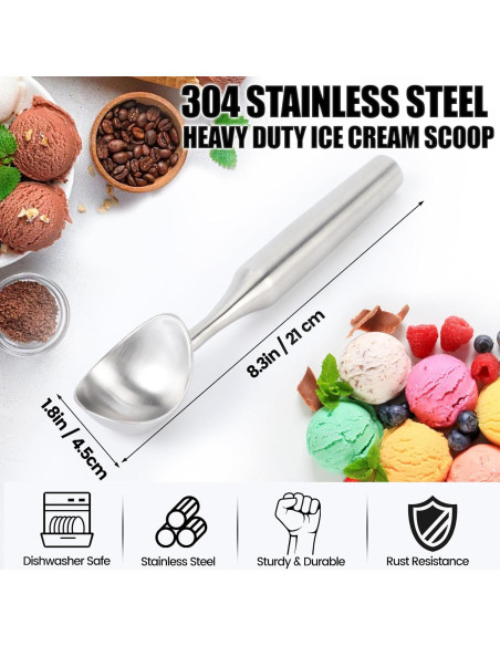Cucharón de Helado CUNSENR Acero Inoxidable Ergonómico 21.1cm
