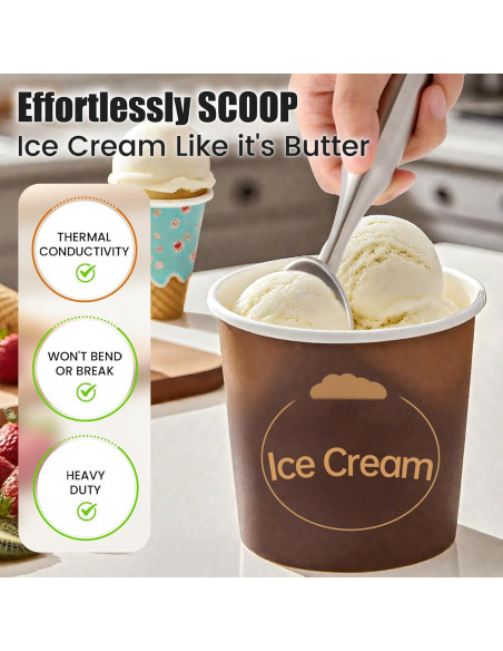 Cucharón de Helado CUNSENR Acero Inoxidable Ergonómico 21.1cm