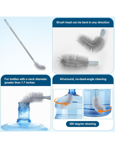 Juego de 2 Cepillos de Limpieza AQFTUSX para Botellas 66-74 cm 2