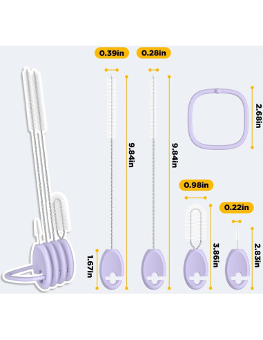 Juego de Cepillos Limpiadores VOGOGE 4 Piezas para Pajitas