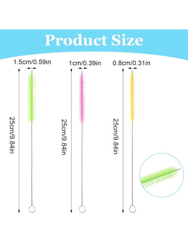 Juego de Cepillos Limpiadores de Popotes Sorcristy 9 Piezas