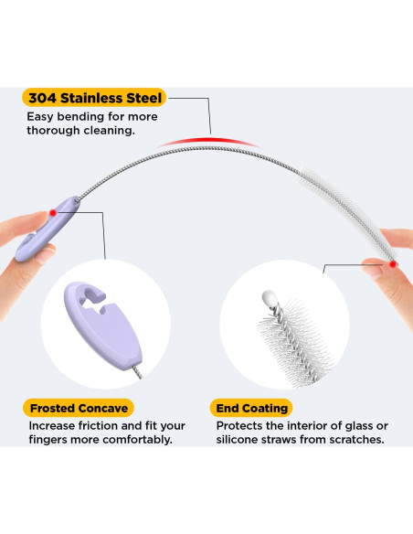 Juego de Cepillos Limpiadores VOGOGE 4 Piezas para Pajitas