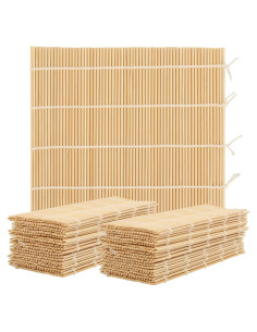 Mat de Enrollar Sushi de Bambú Nsmykhg - 15 Piezas 24.1x24.1 cm