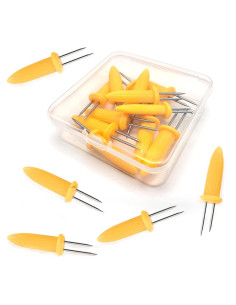 24 Sujetadores de Maíz Acero Inoxidable Delphinus 6.1 cm